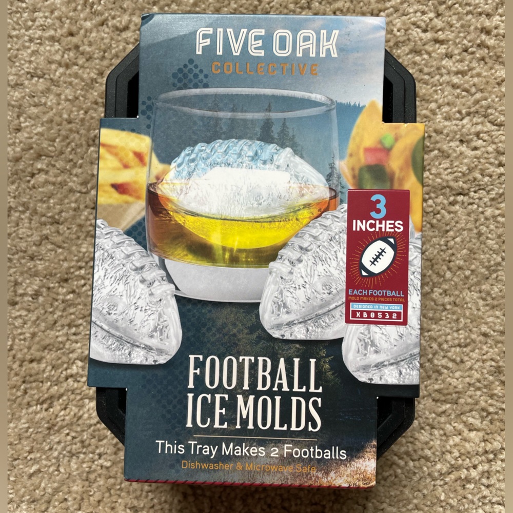 NWT Football Ice Molds, Football Barware or Father’s Day gift Man Cave gift